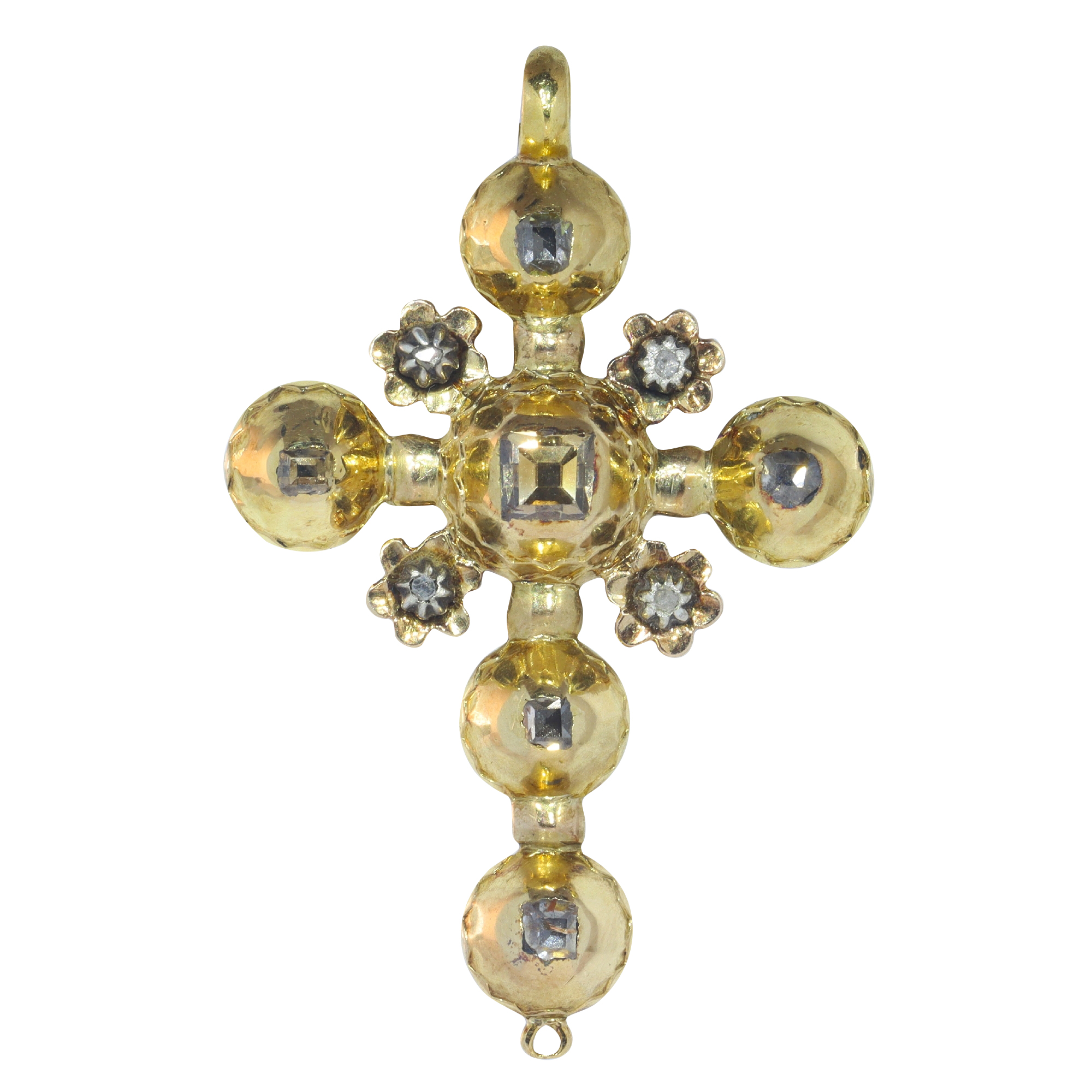 1680's Baroque Grandeur: A Diamond Cross Pendant